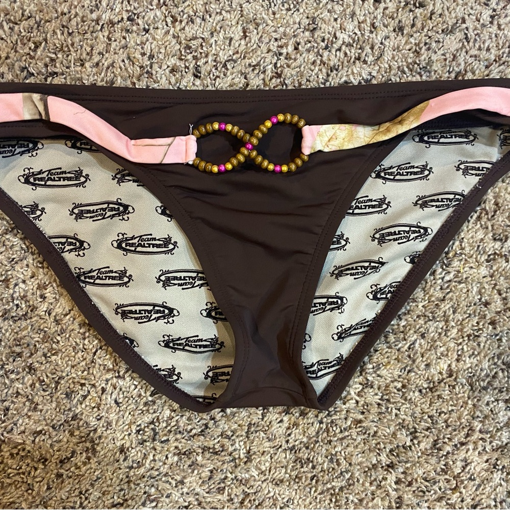 Realtree Brown and Cream Bikini Bottom